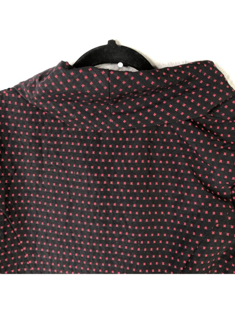Niche Dress Womens XS Black Geometric Cowl Neck Sweater Shift Pockets 3/4 Sleeve - Picture 12 of 13